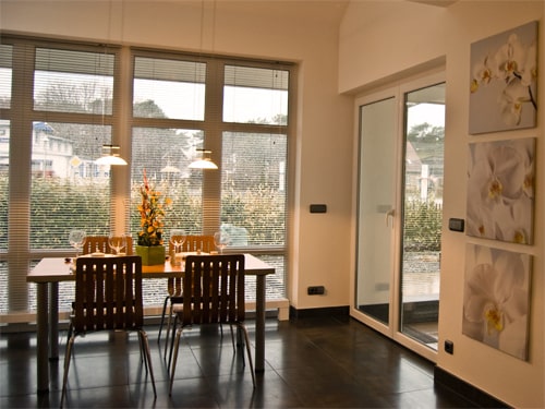 Wohnbereich mit Kamin der Ferienwohnung Wohnbereich mit Kamin der Ferienwohnung